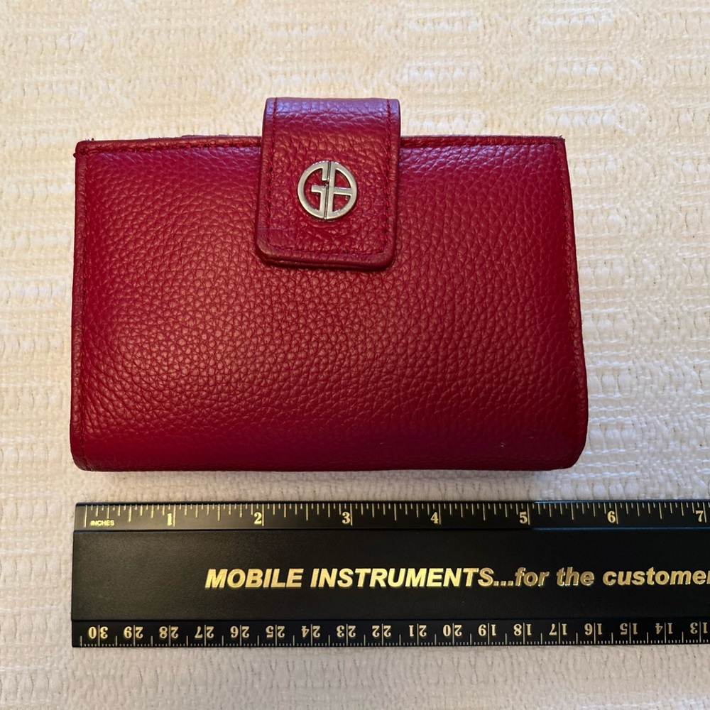 Red Leather Wallet with Logo